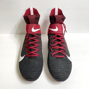 Nike Alpha Menace Elite 2 Flyknit Football Cleats Black Red BV2077-003 Size 14